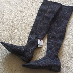 New Zara over knee shimmer boots